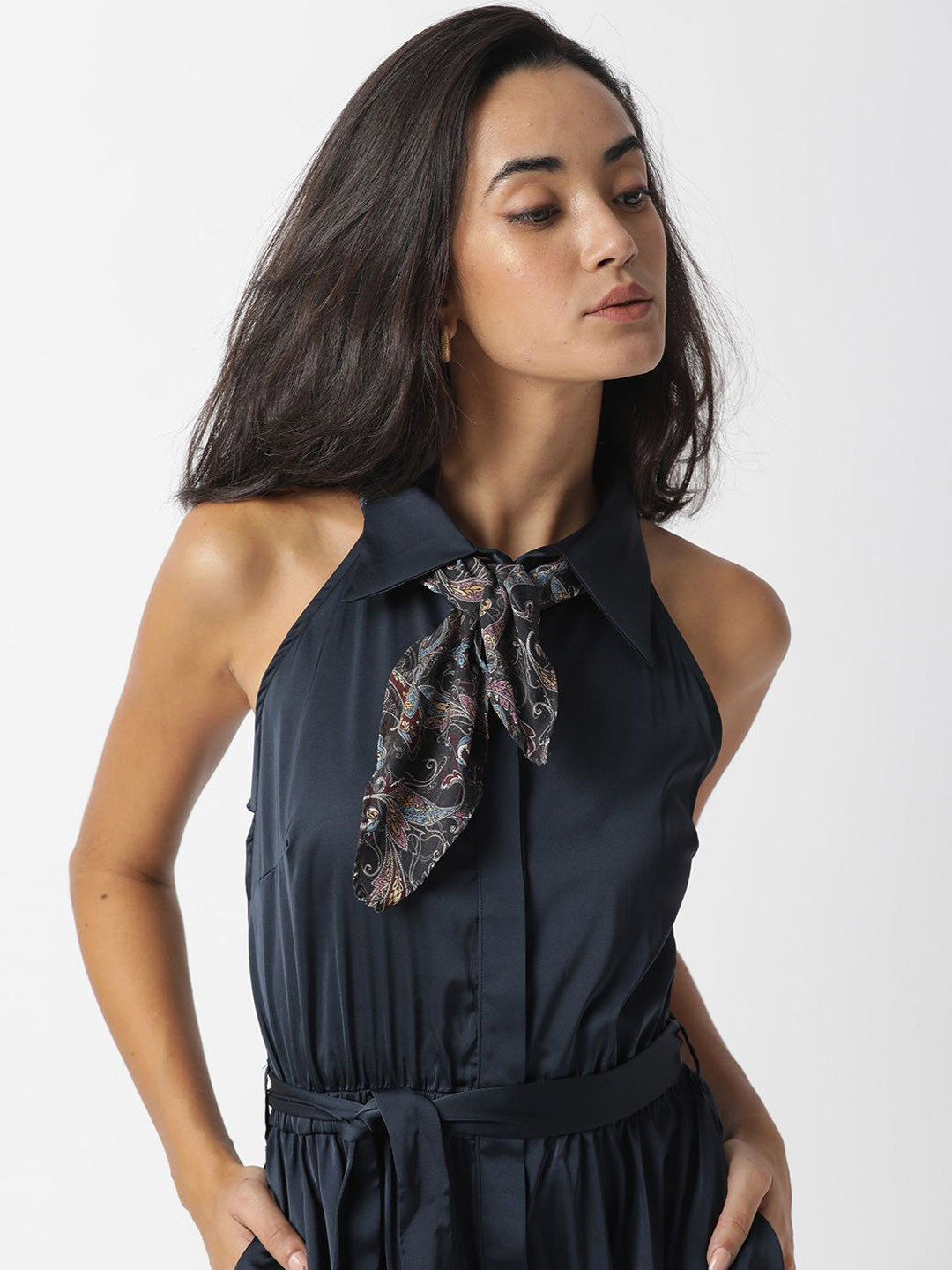 RAREISM Women Linda Primary Black Printed Pure Cotton Scarf