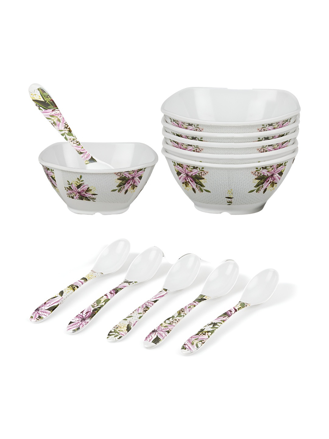 Bataniya Multi Floral Melamine Microwave Safe 12 Pieces Dinner Set