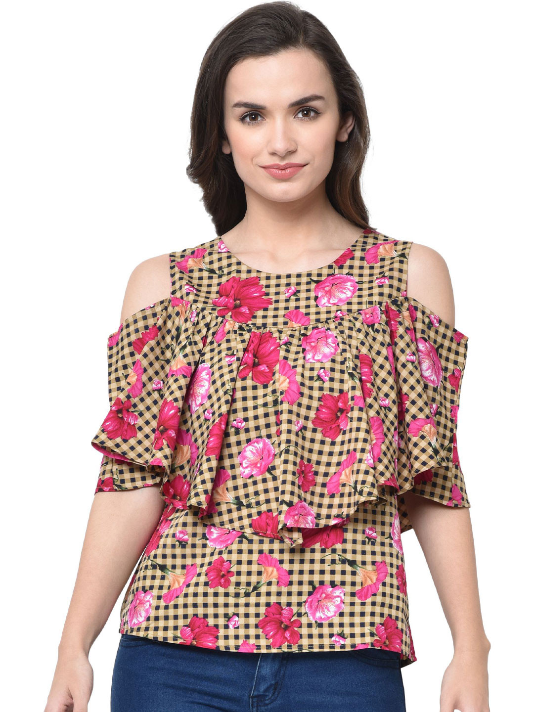 Sash Women Round Neck Top