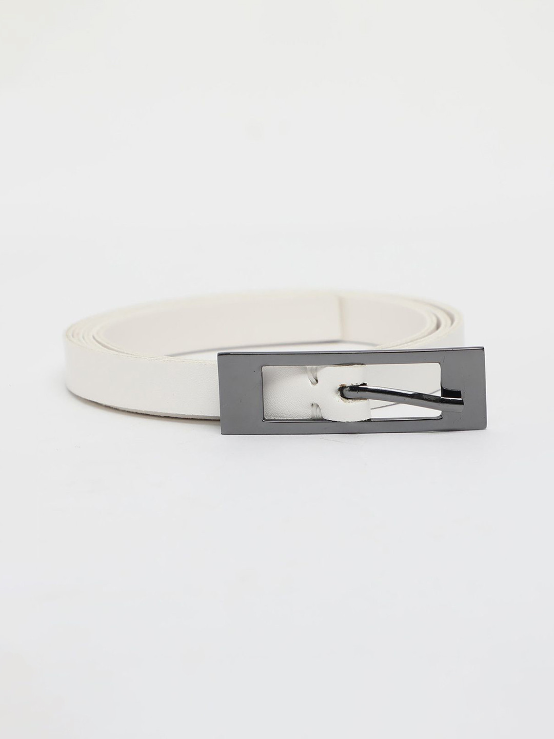 RAREISM Women Leather Captcha Primary White Belt