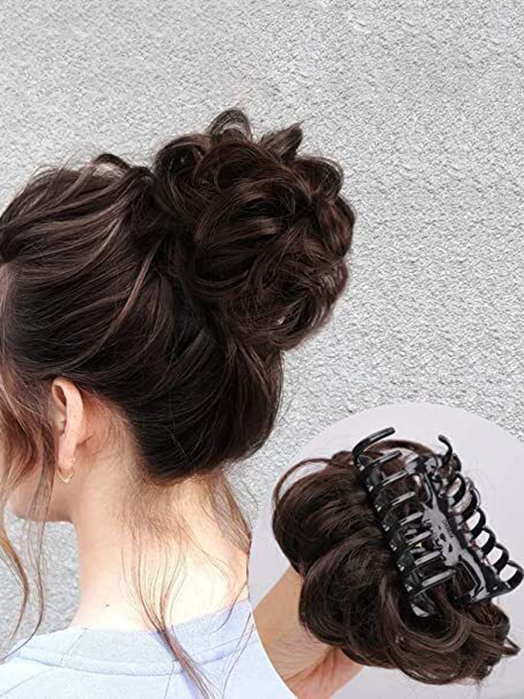 vister Wavy Clip-In Bun Hair Extension - Brown - 5 Inch