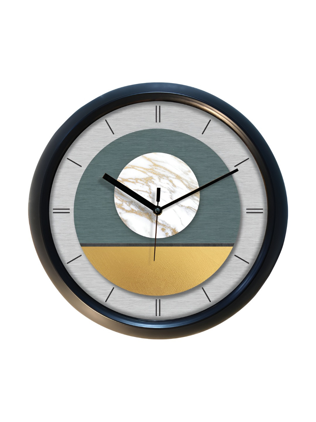 Aura Non-Ticking Blue Plastic Silent Clock Round Battery Analogue Wall Clock-30.5cm