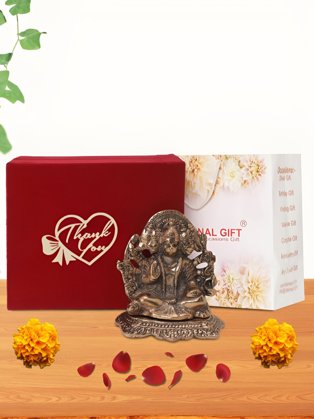 INTERNATIONAL GIFT Panchmukhi Brown Aluminium Natural Prayer Room Medium Showpiece - 5.5 Inches