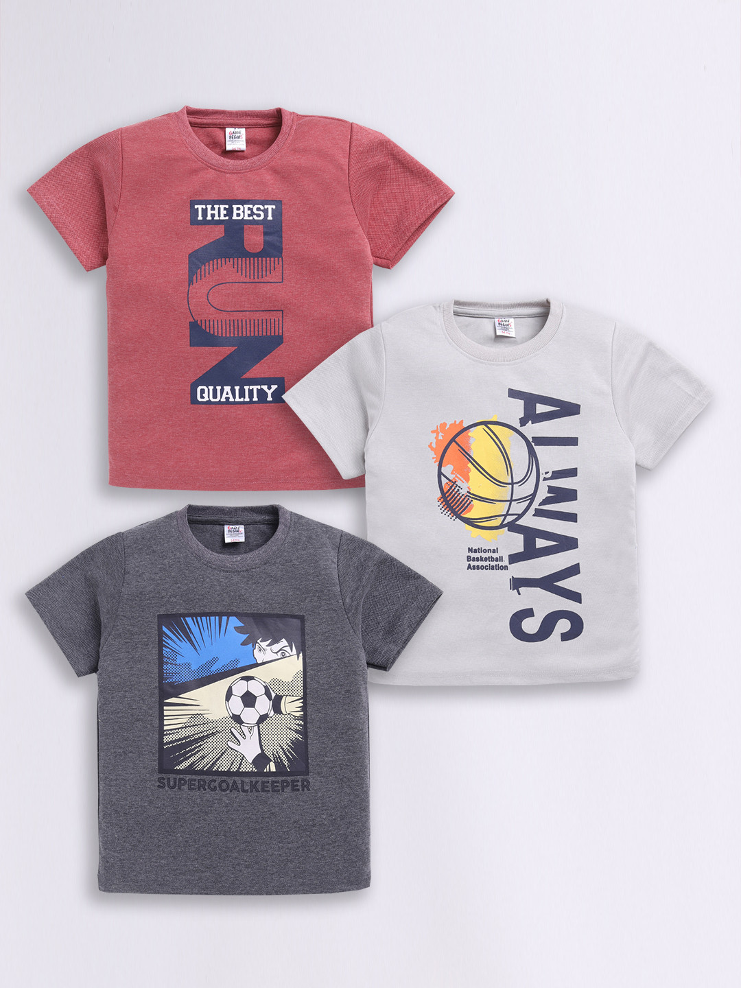 Here&Now X Game Begins Boys Set of 3 Assorted Printed T-shirts