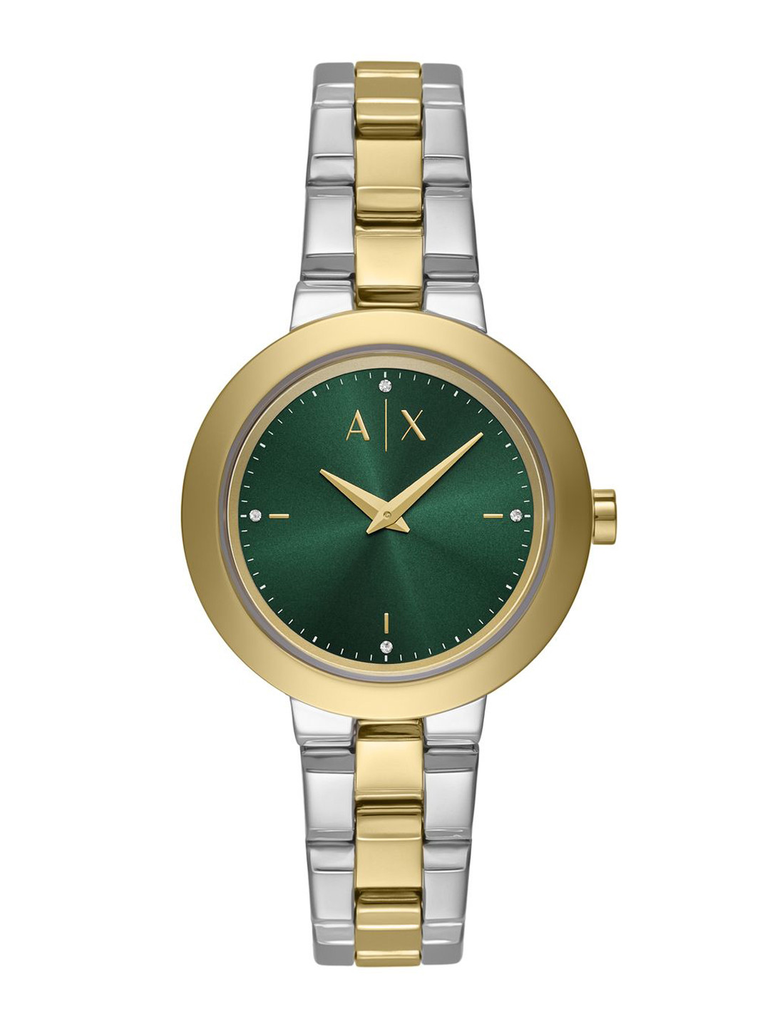 Armani Exchange Women Embellished Dial & Stainless Steel Straps Analogue Watch AX5176