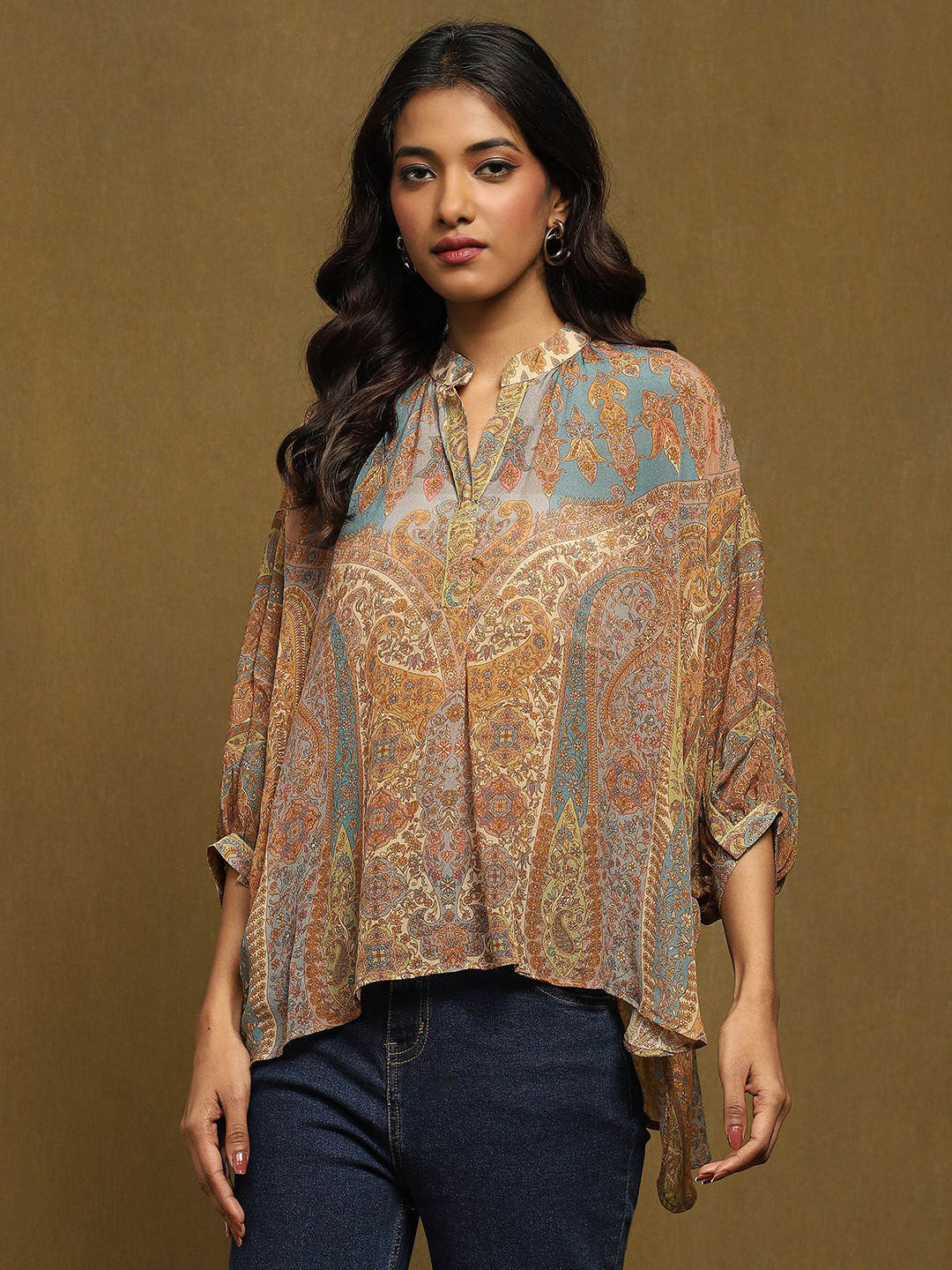 Ritu Kumar Women Paisley Printed Pure Silk Kurti