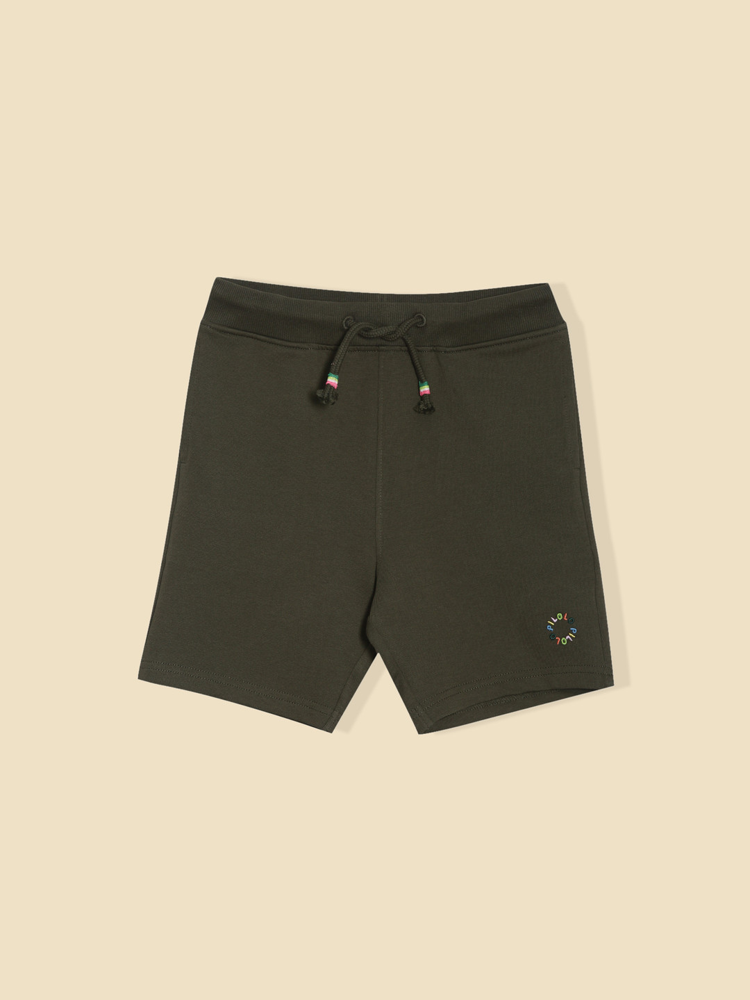 PILOLO Boys Solid Knee Length Drawstring Shorts