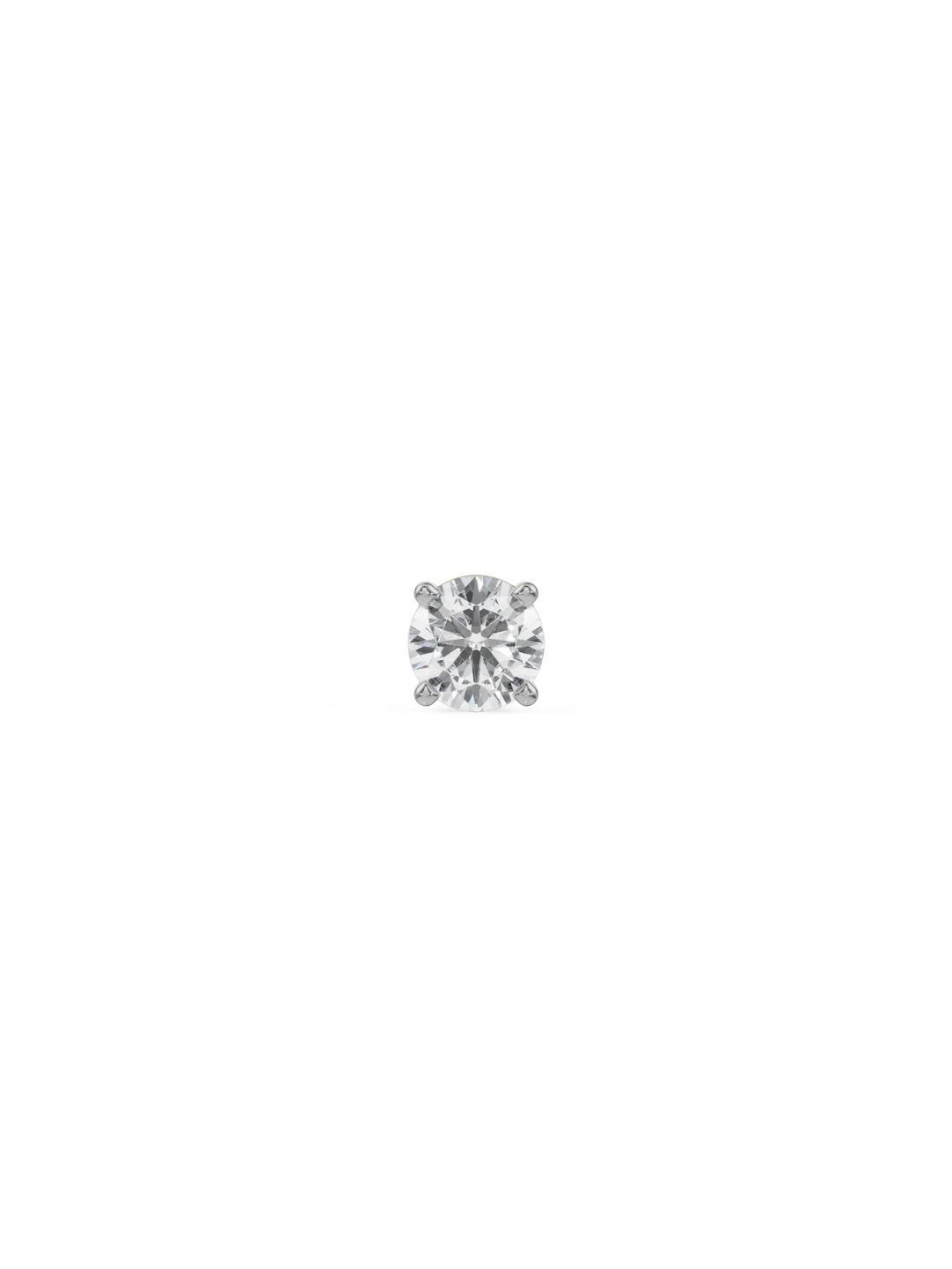 Emori Ziv Round Solitaire Men's Lab Diamond in 14KT Gold Stud