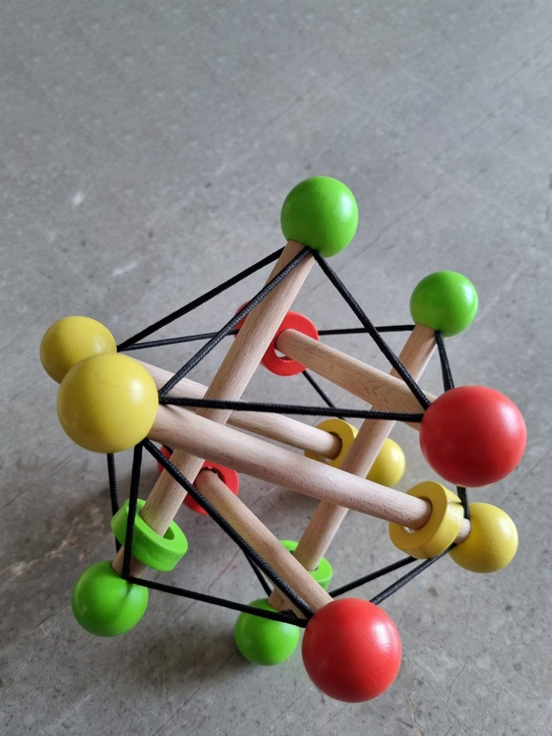 NESTA TOYS Kids Wooden Baby Rattle Skwish Teether Grasping Activity Toy