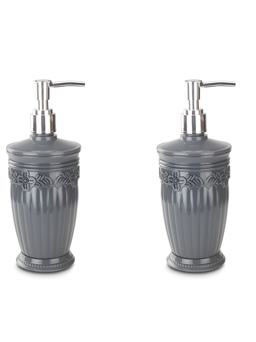 Nayasa Bianca Set of 2 Grey Soap Dispenser & Handwash Dispenser with Pump