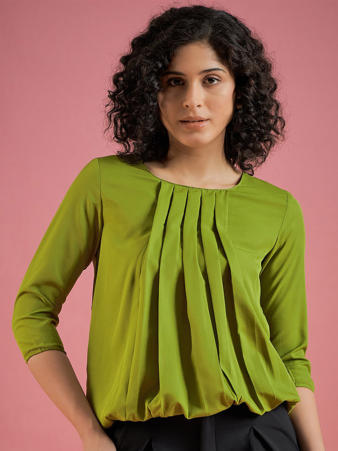 DressBerry Women Round Neck Balloon Top