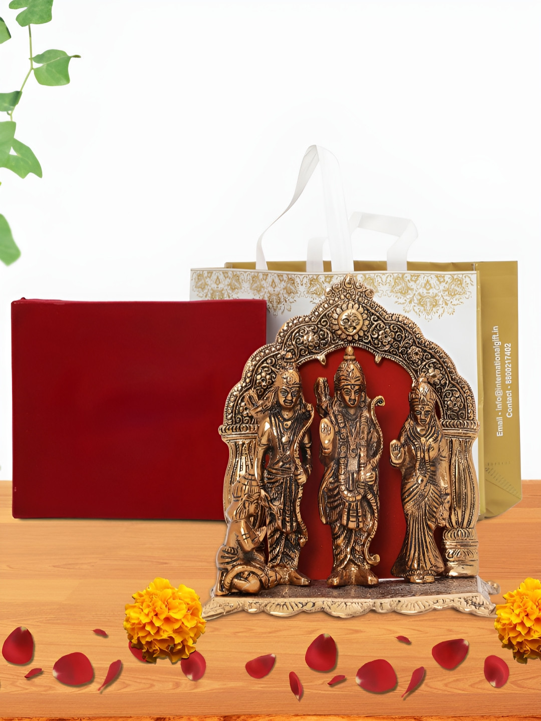 INTERNATIONAL GIFT Ram Darbar Brown Metal Metallic Living Room Large Showpiece - 3.7 Inches