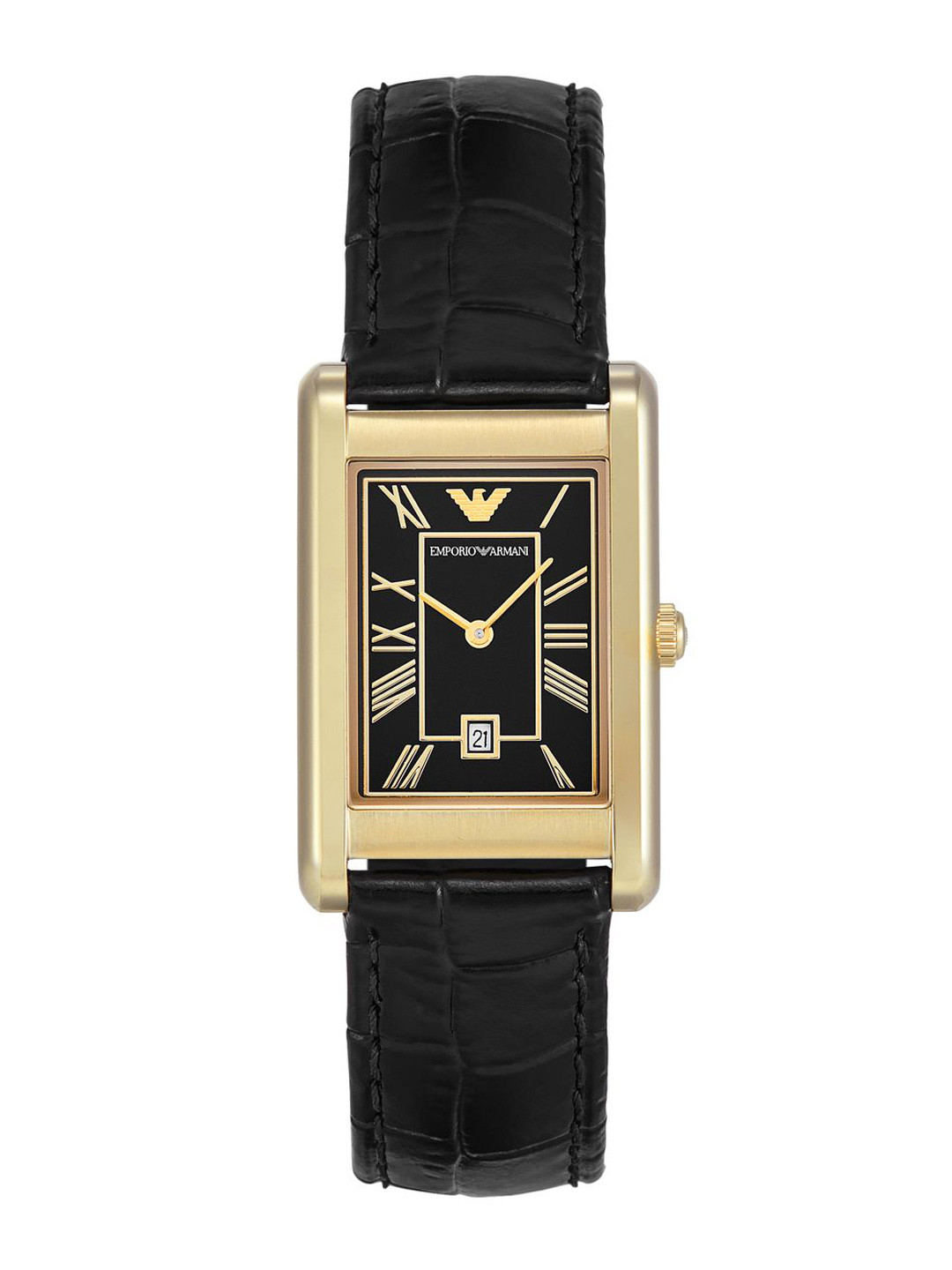 Emporio Armani Men Dial & Leather Straps Reset Time Analogue Watch AR11666-Black