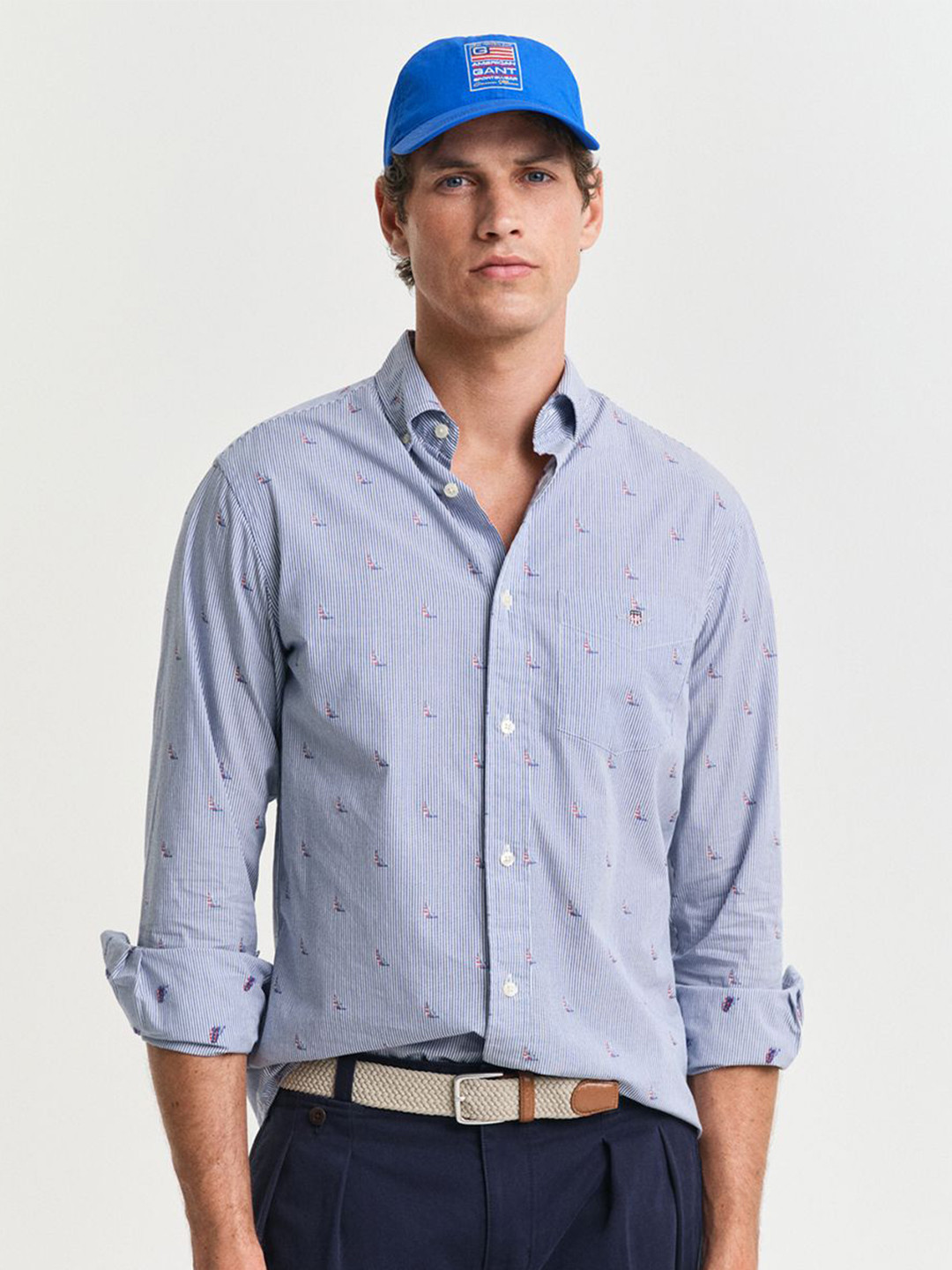 GANT Men Regular Sailing Coupe Striped Cotton Casual Shirt