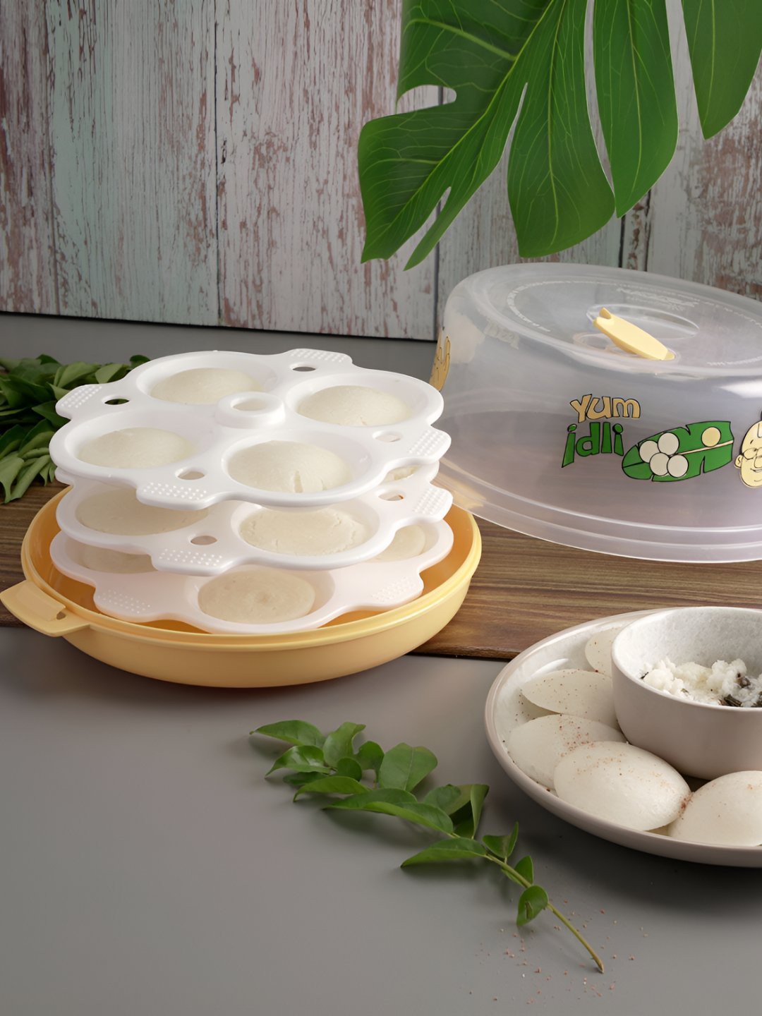 Nayasa Yellow Easy to Use Microwave 12 Idli Maker