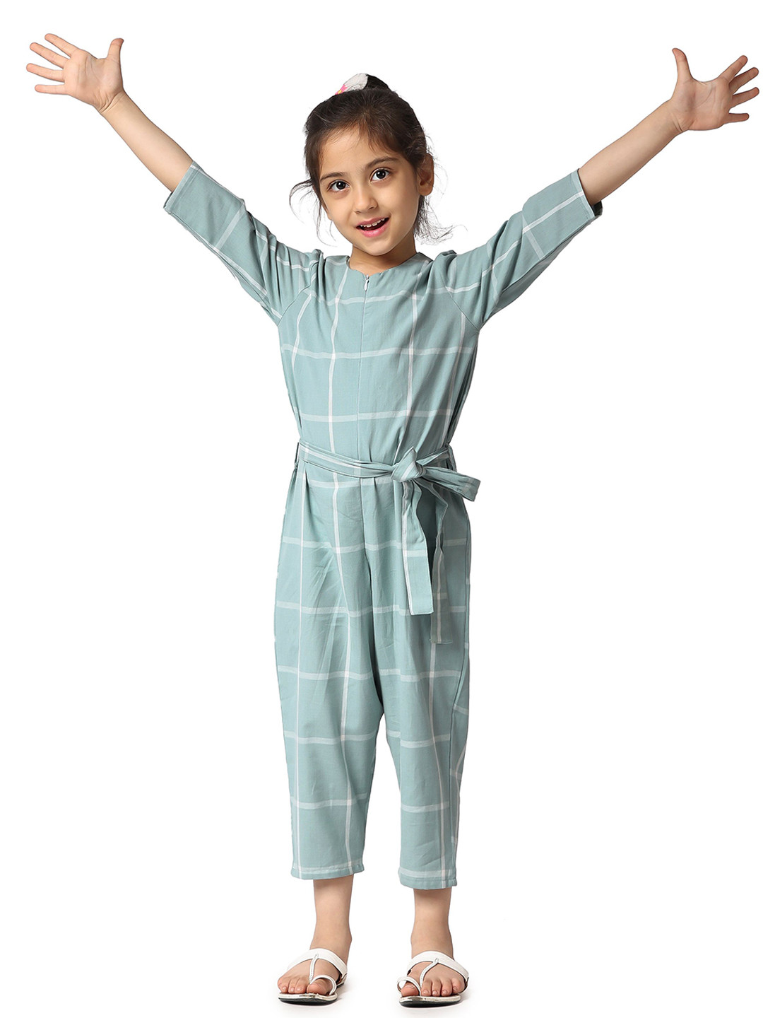 Piccolo Piglet  Kids Checked Culotte Jumpsuit
