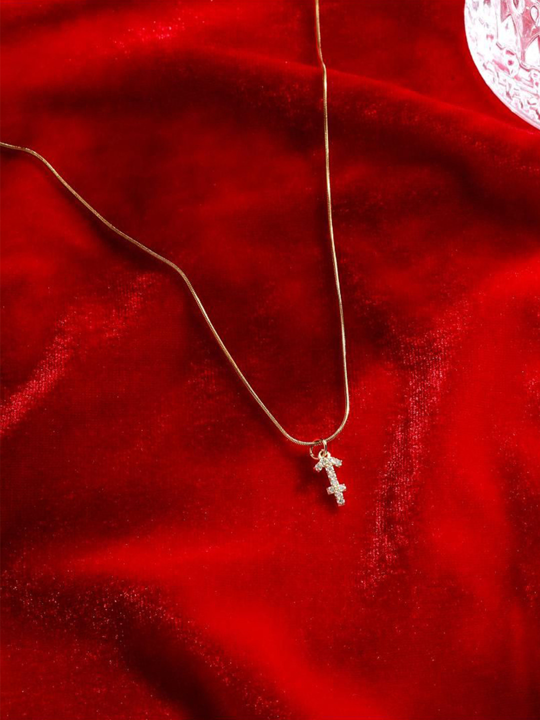 SALTY Cosmic Zodiac Stone Studded Pendant with Chain