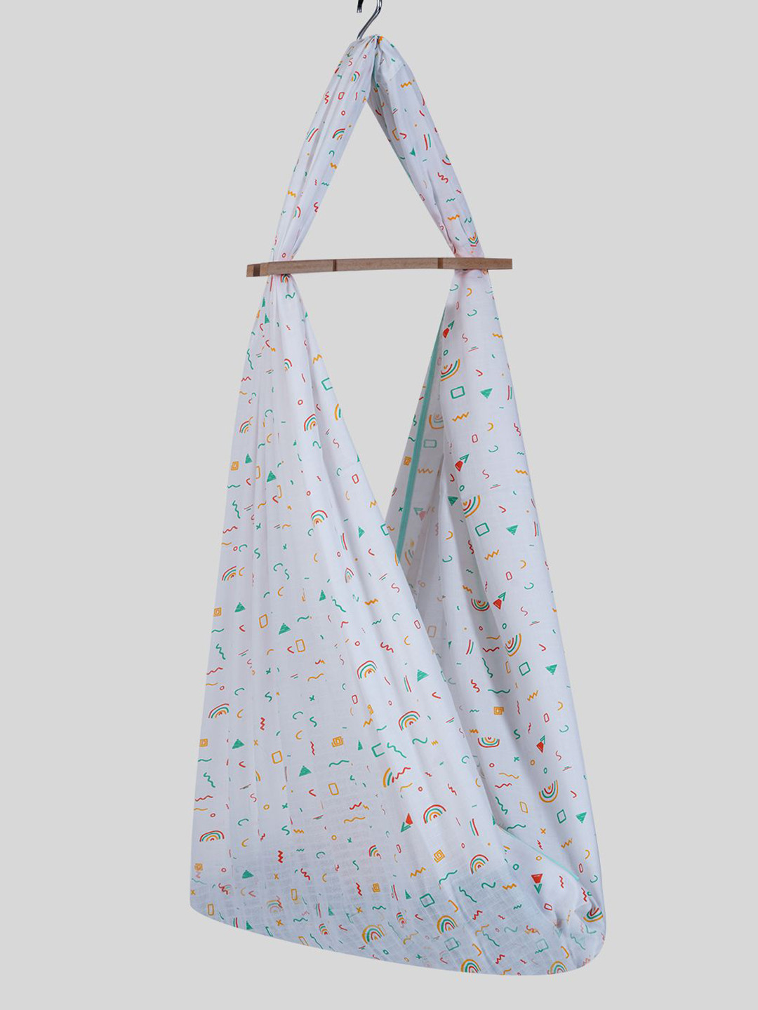 BAESD Unisex White & Yellow Mango Pies Printed Baby Cradle Cloth