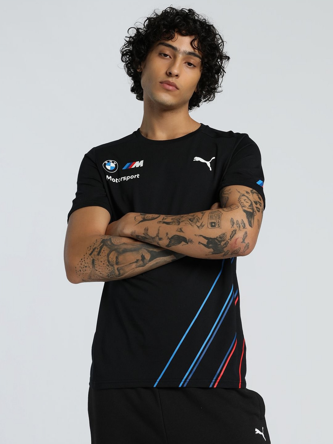 PUMA BMW M Motorsport Men Striped T-shirt