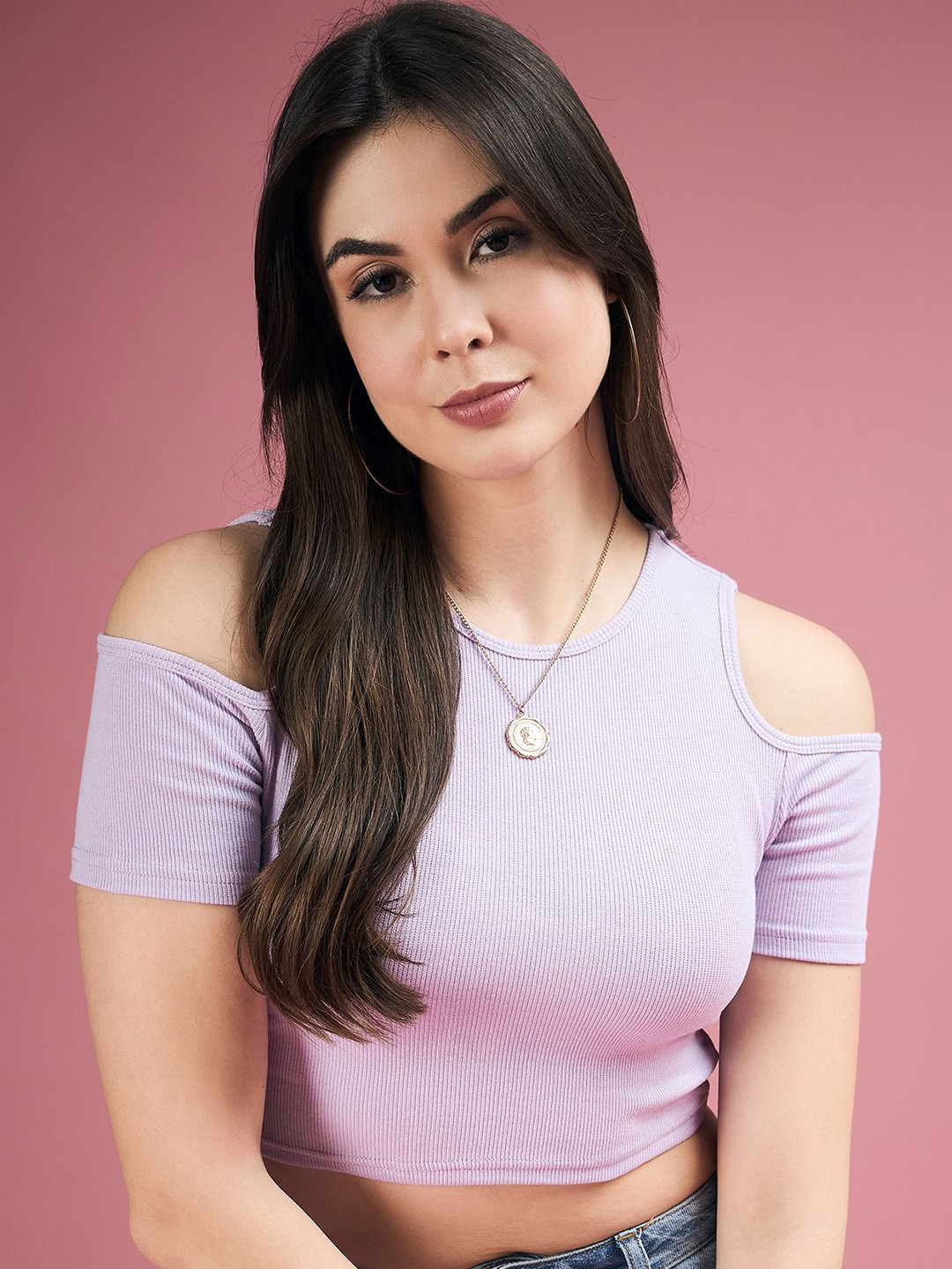 DressBerry Cold-Shoulder Tank Crop Top