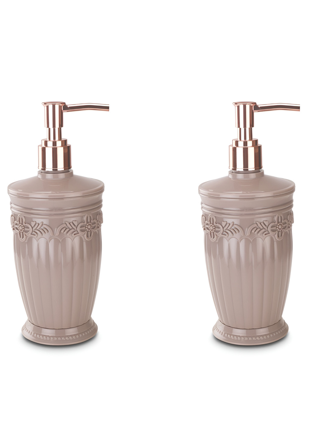 Nayasa Bianca Set of 2 Brown Soap Handwash Dispenser with Pump