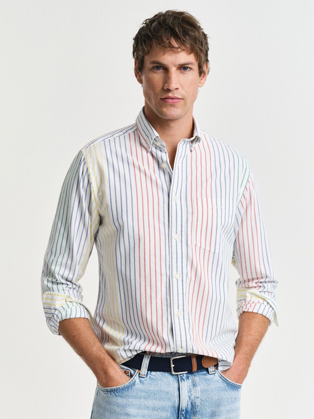 GANT Men Regular Archieve Oxford Multi Striped Cotton Shirt