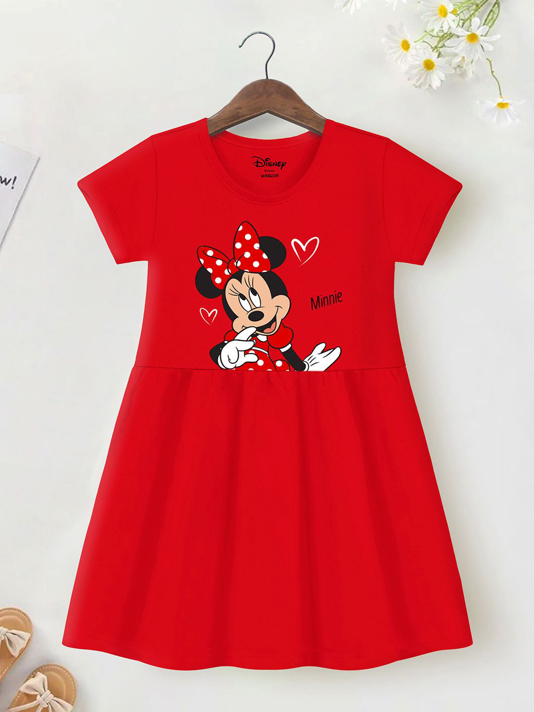 Disney By Miss and Chief Print A-Line Round neck Dress
