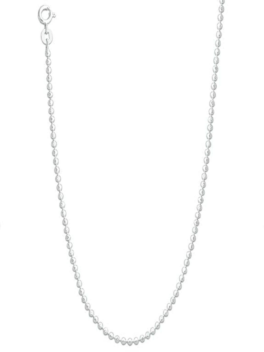 Taraash 925 Sterling Silver-Plated Diamond-Cut Bead Ball Chain