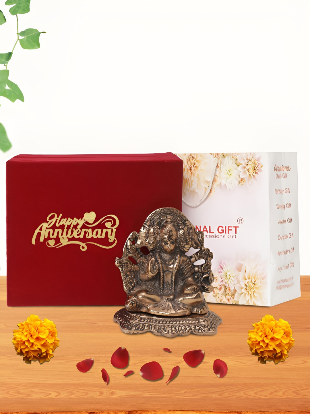 INTERNATIONAL GIFT Panchmukhi Brown Aluminium Metallic Prayer Room Medium Showpiece - 5.5 Inches