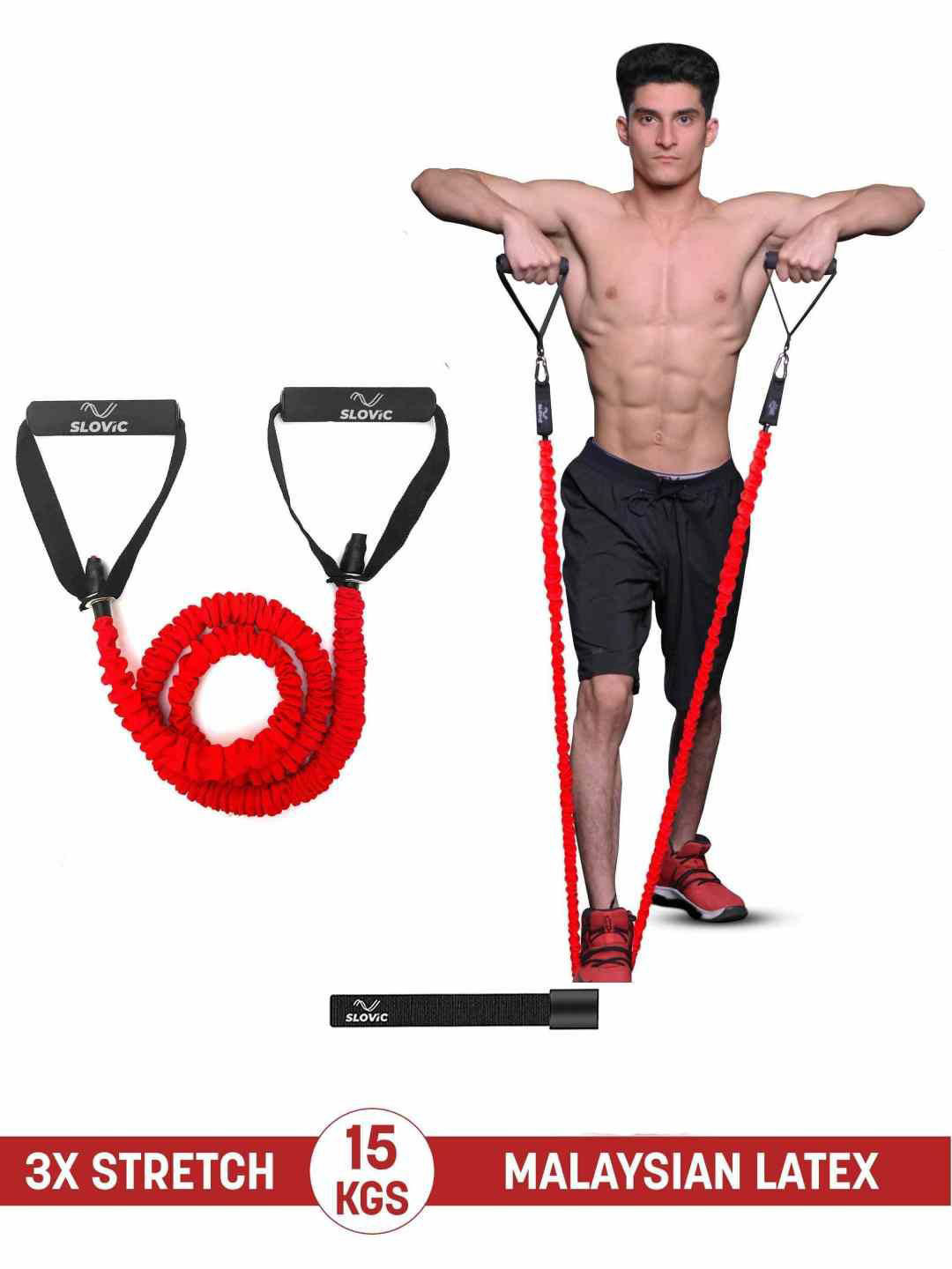 SLOVIC Exercise & Stretching Tube With Protective Covering 15 KGS Workout Accessories