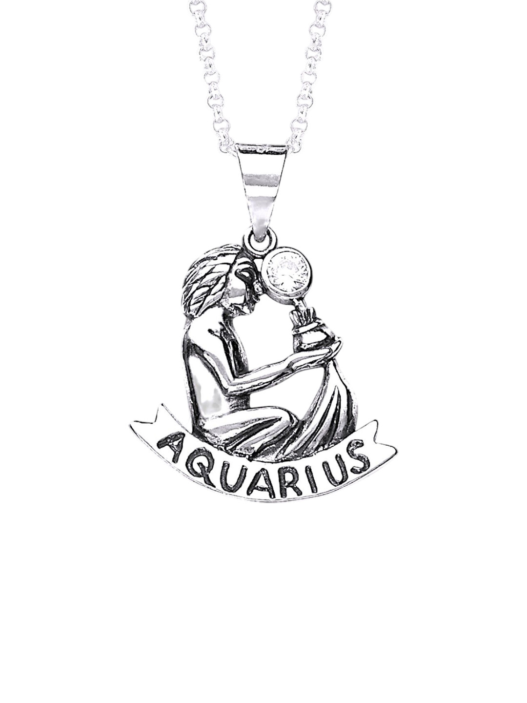 Taraash Kids 925 Sterling Silver CZ Studded Zodiac Pendant