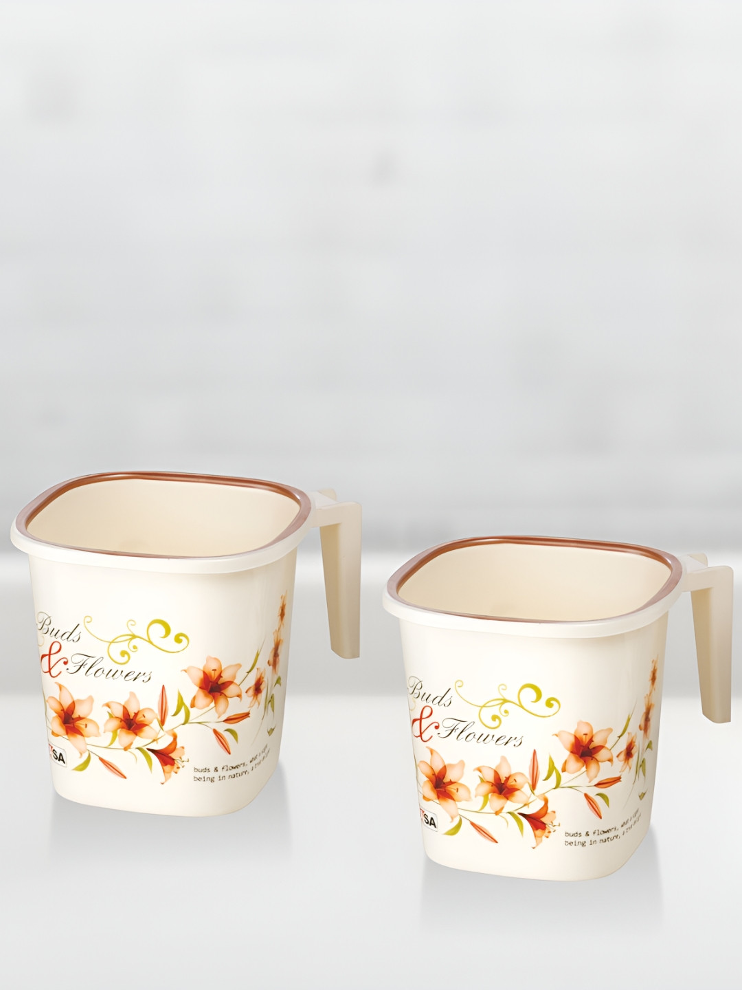 Nayasa Plastic Square Deluxe 2 Pc Set Off White Strong And Durable