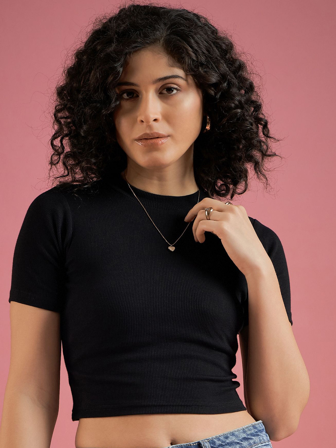 DressBerry Women Cotton Fitted Crop Top