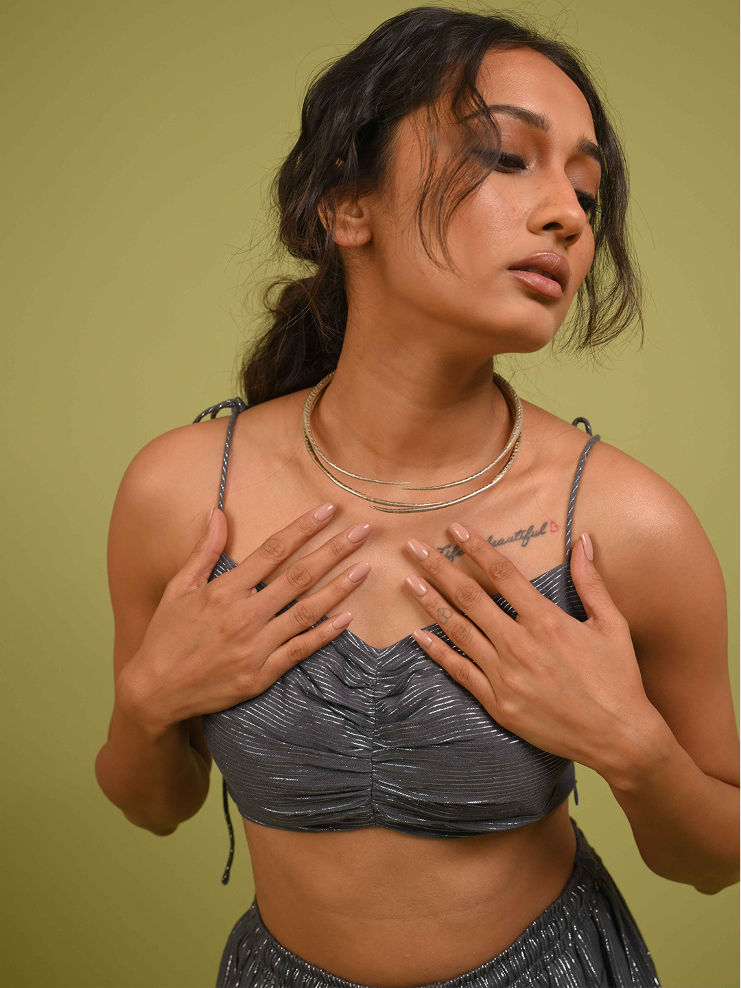 AIMRA'A Silver-Plated Minimal Necklace