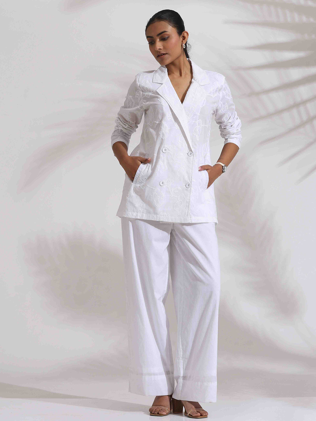 trueBrowns Pure Cotton Schiffli Jacket & Trousers Co-Ords