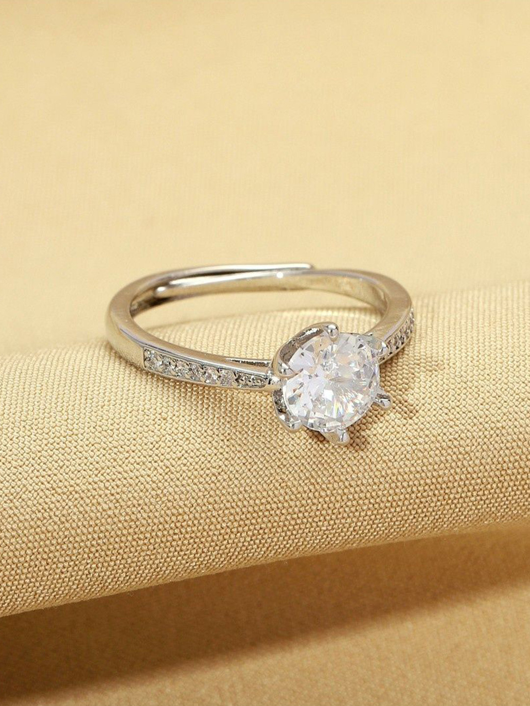 SALTY Luster Silver-Toned Promise Ring