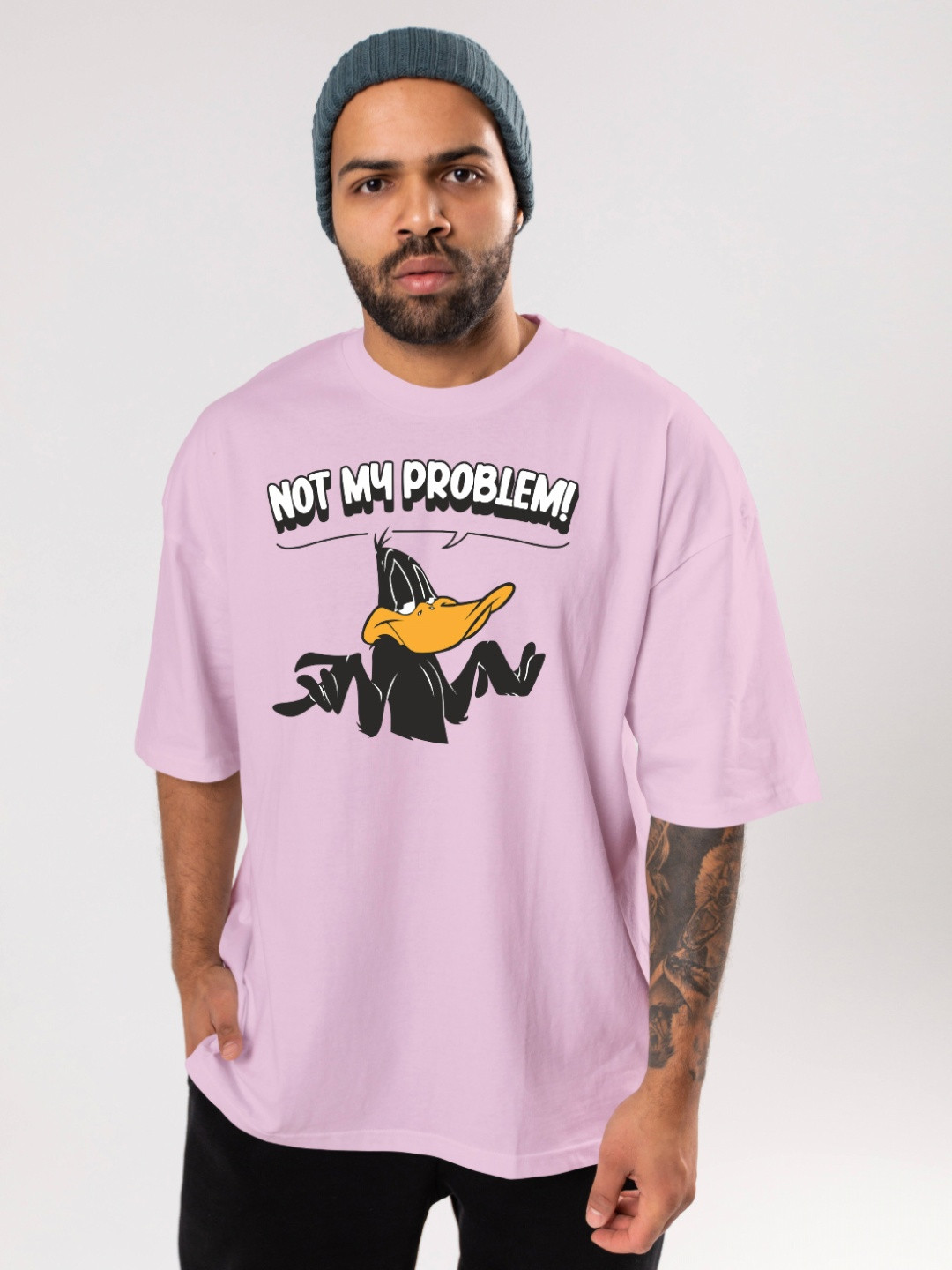 FLYIND VOGUE OUTFIT Men Daffy Duck Graphic Oversized T-shirt