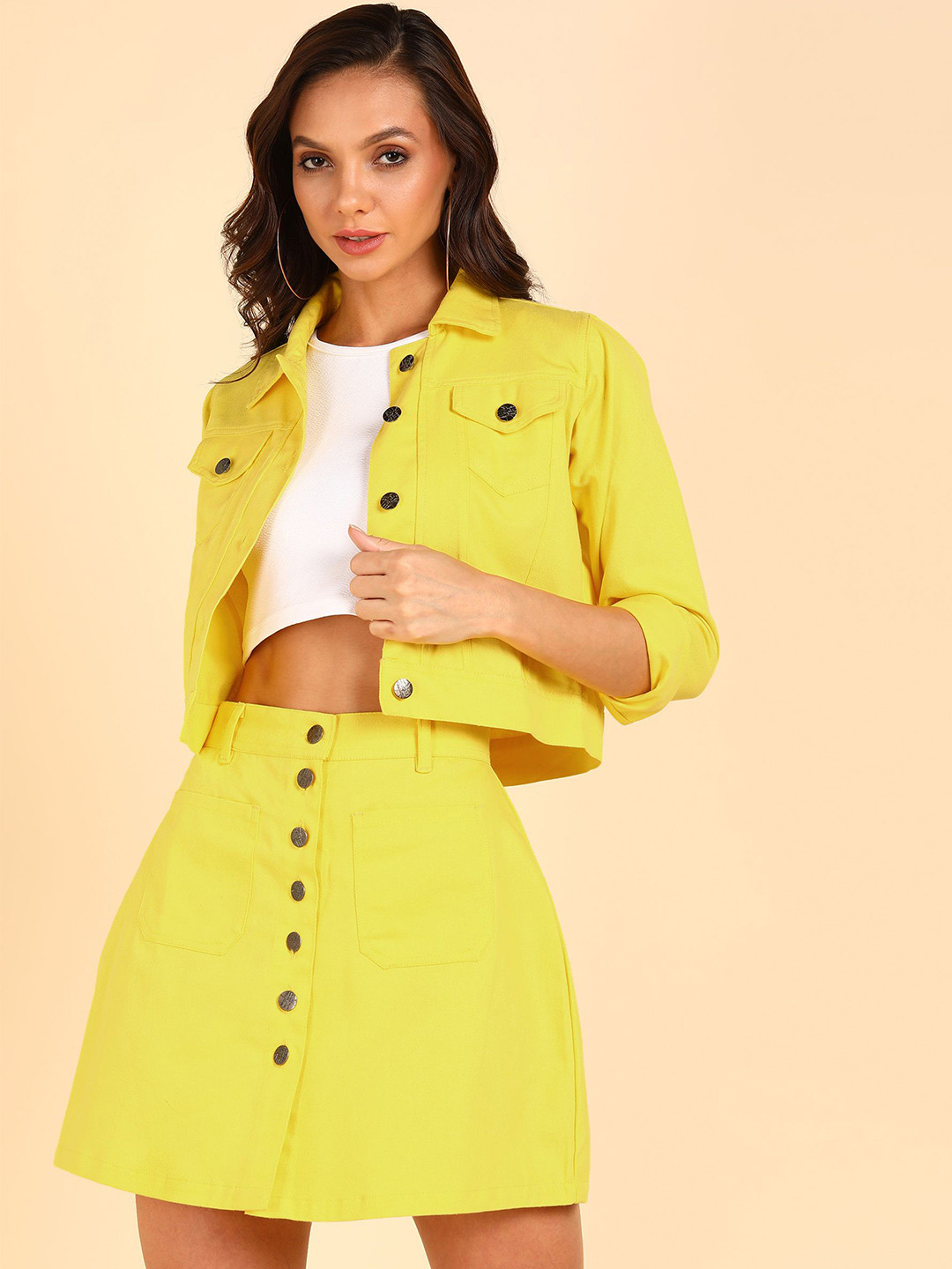MONTREZ Shirt Collar Jacket With Skirt