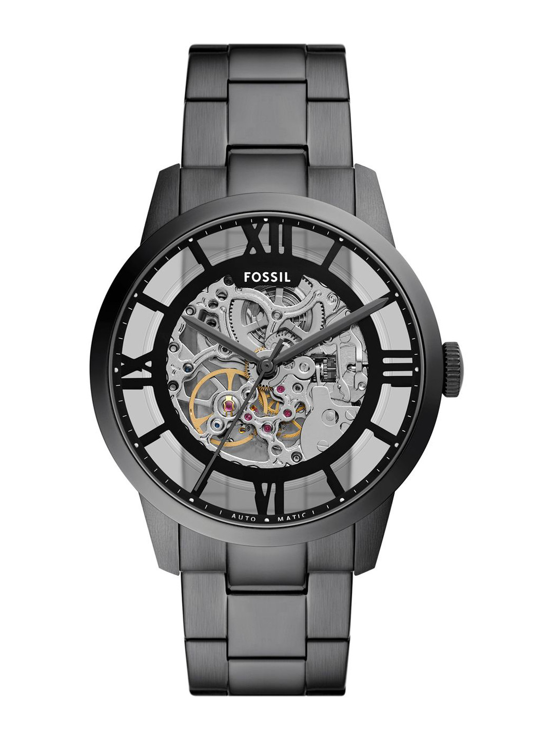 Fossil Men Skeleton Dial & Stainless Steel Straps Analogue Watch ME3268