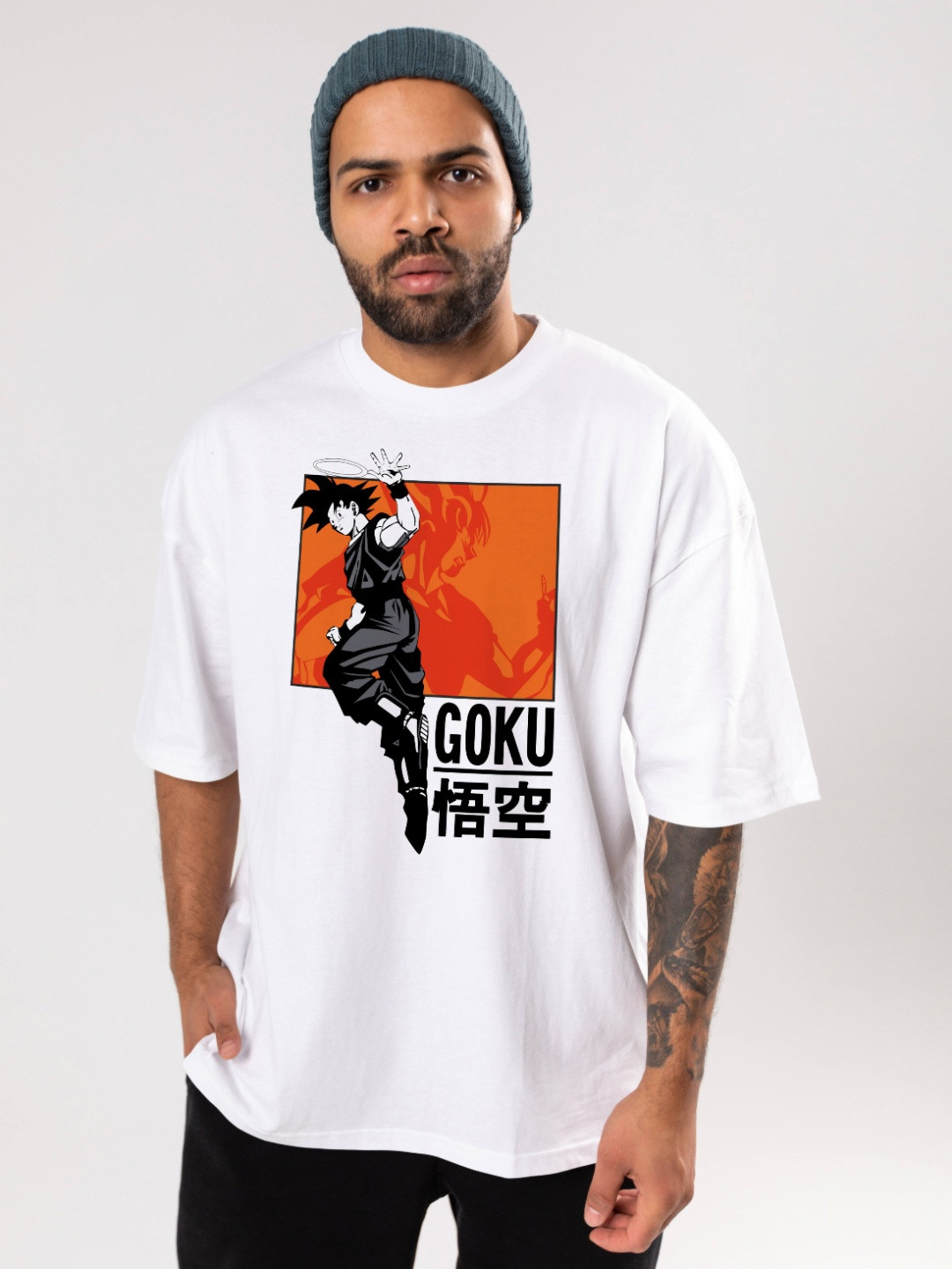 FLYIND VOGUE OUTFIT Men Dragon Ball Z Bio Finish Graphic Printed Cotton Oversized T-shirt