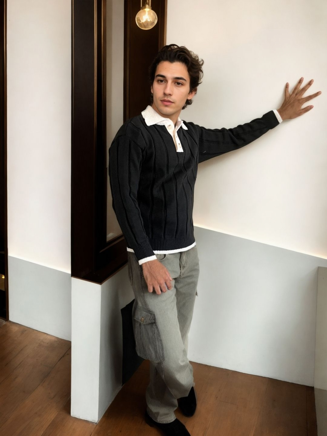 Bucciato Private Limited Men Self Design Polo Collar T-shirt