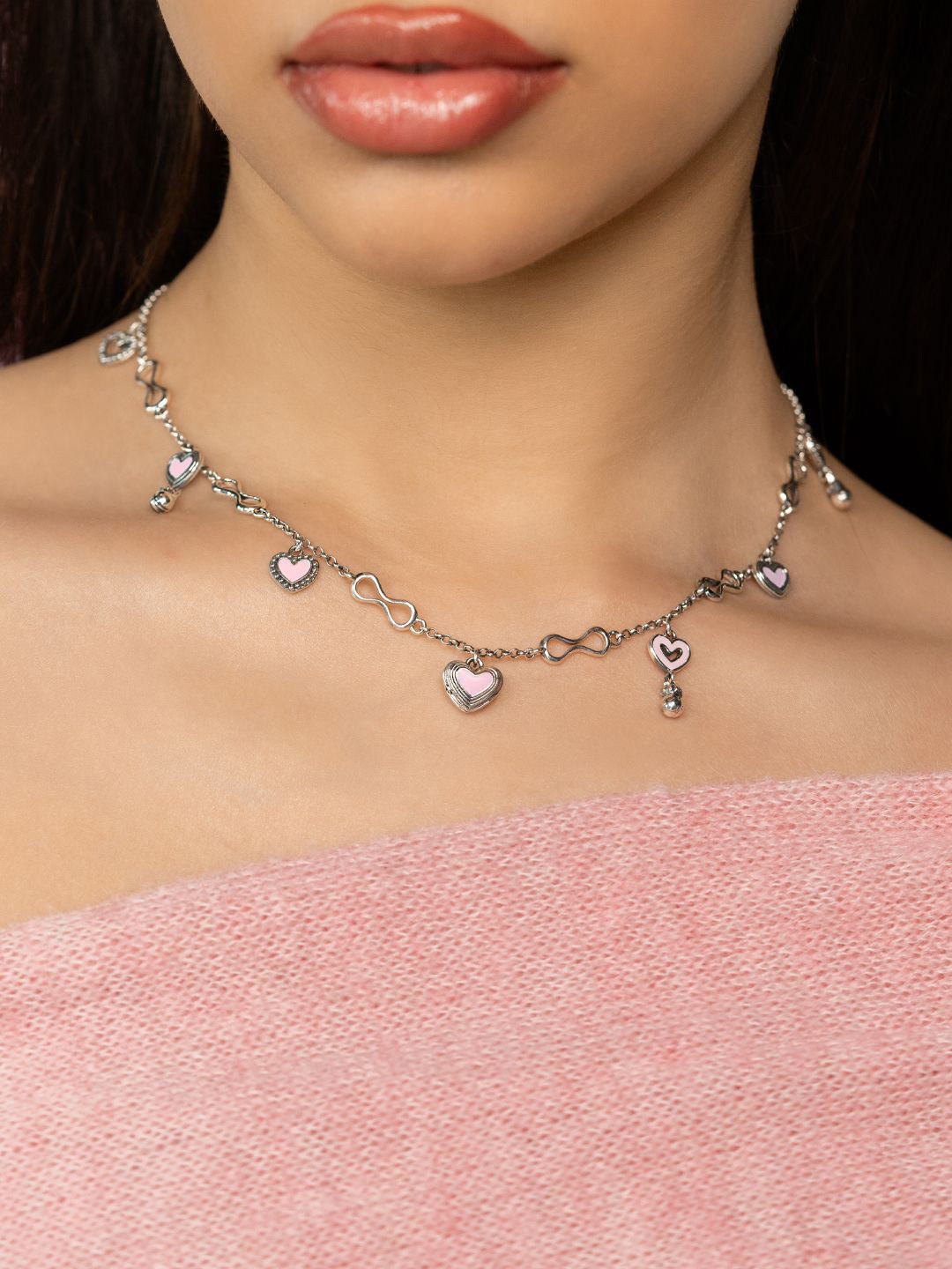 SHAYA Bring In The Hugs 925 Sterling Silver Heart Chain