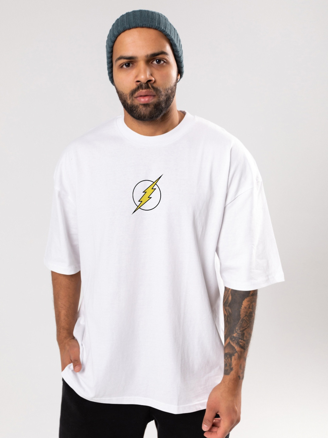 FLYIND VOGUE OUTFIT Men Flash Graphic Oversized T-shirt