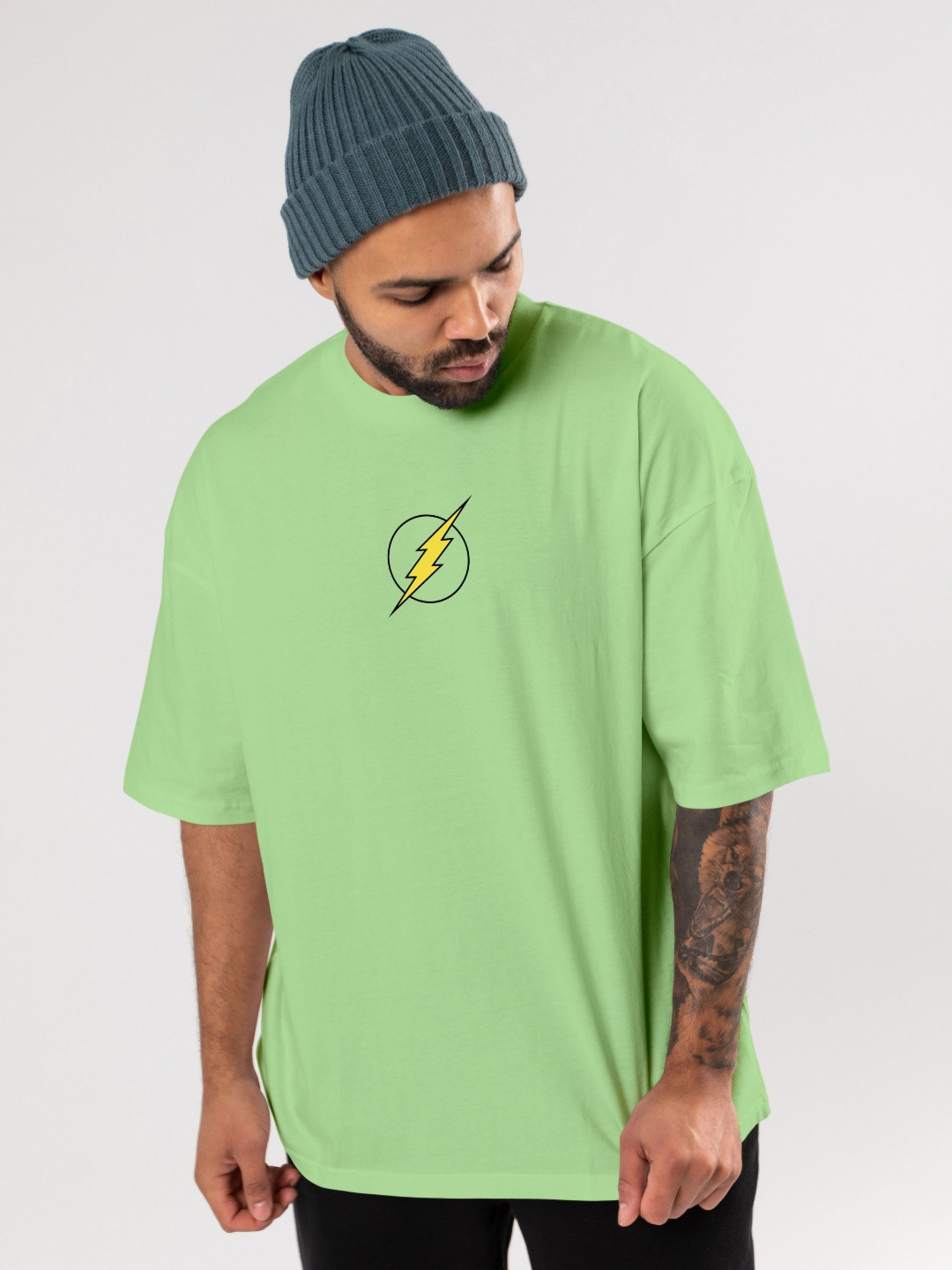 FLYIND VOGUE OUTFIT Men Flash Bio Finish Graphic Printed Cotton Oversized T-shirt