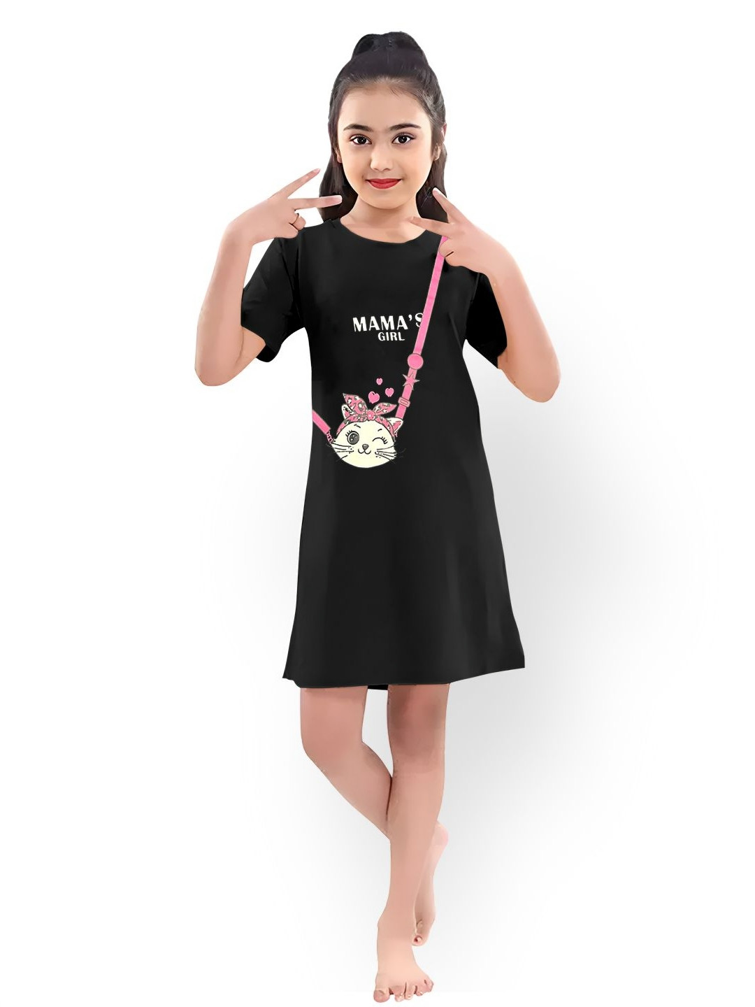Kaff Girls Graphic Printed Cotton T-shirt