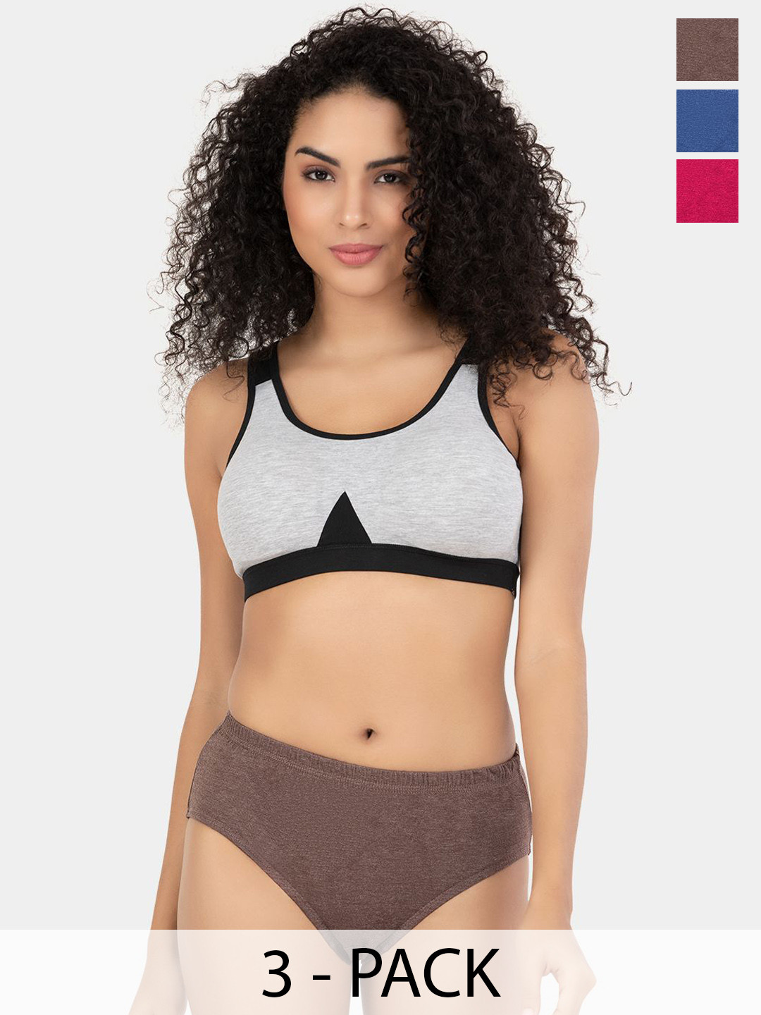 Trylo Pretty Milange Women High Coverage Milange Hipster High Waist Panties