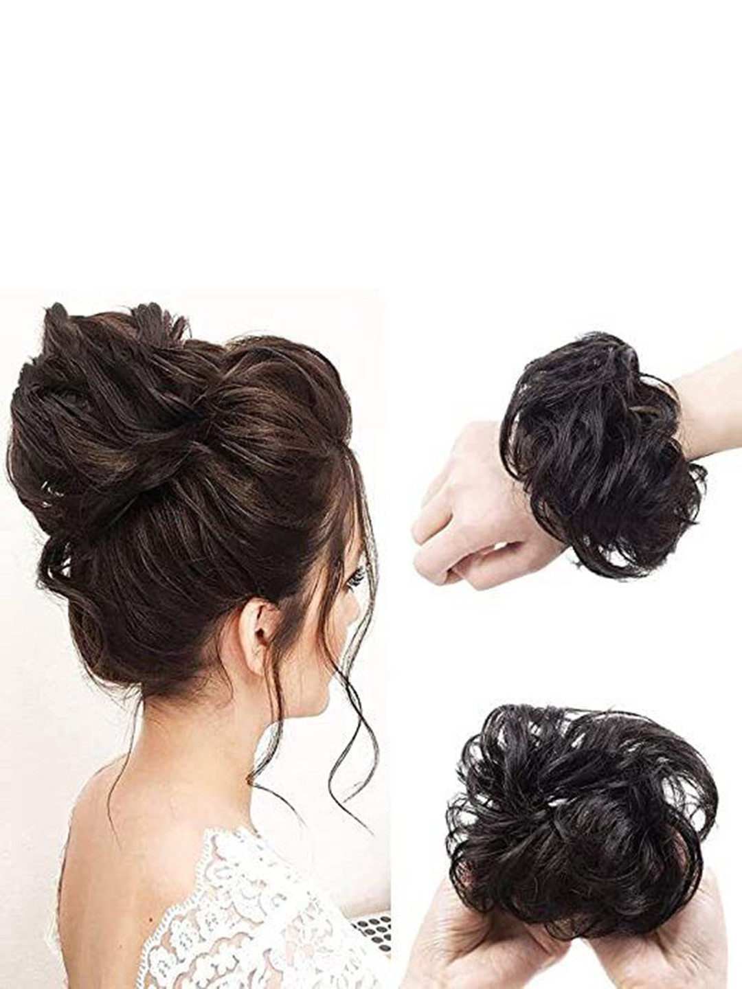 vister Curly Hair Bun - Natural Brown - 6 Inch