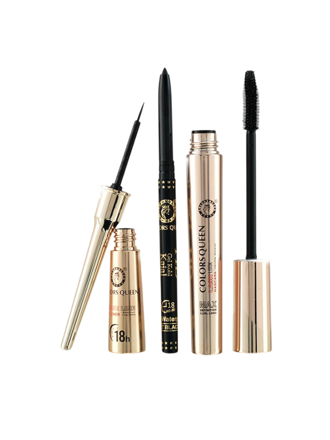 Colors Queen Intense Black Combo-  Eyeliner- 24 g-Kajal & Mascara