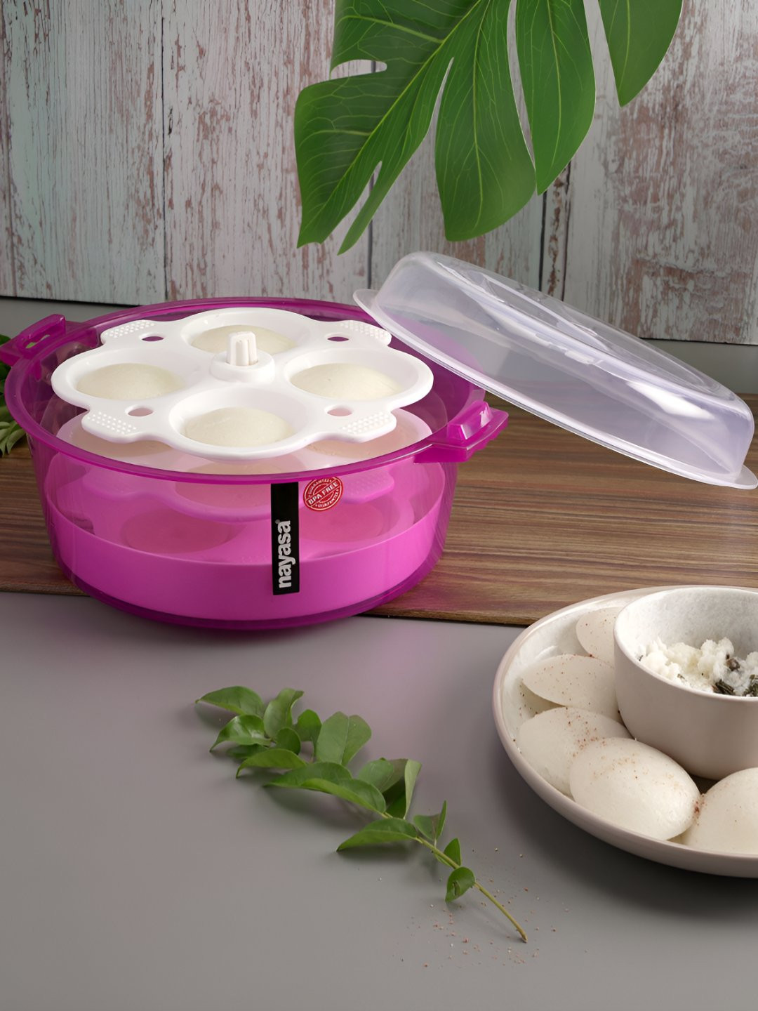 Nayasa Pink Plastic Microwave Big Idli Maker
