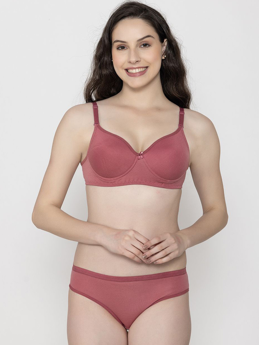 Narsingha DreamsFull Coverage Shoulder Strap lingerie Set KMPD-LS-Coral-30